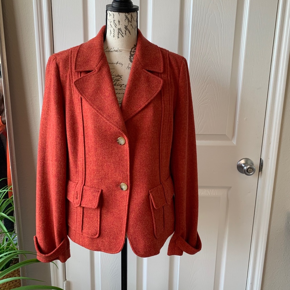 Talbots women wool burnt orange jacket